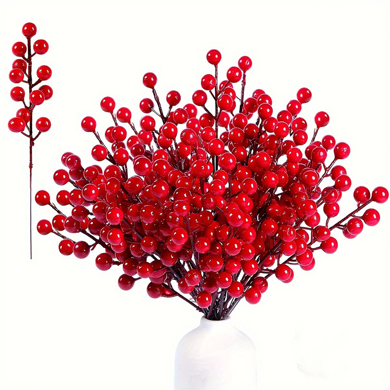 Florist Supply Bulk - 5/10/20개 인조 레드 베리 장식품 크리스마스