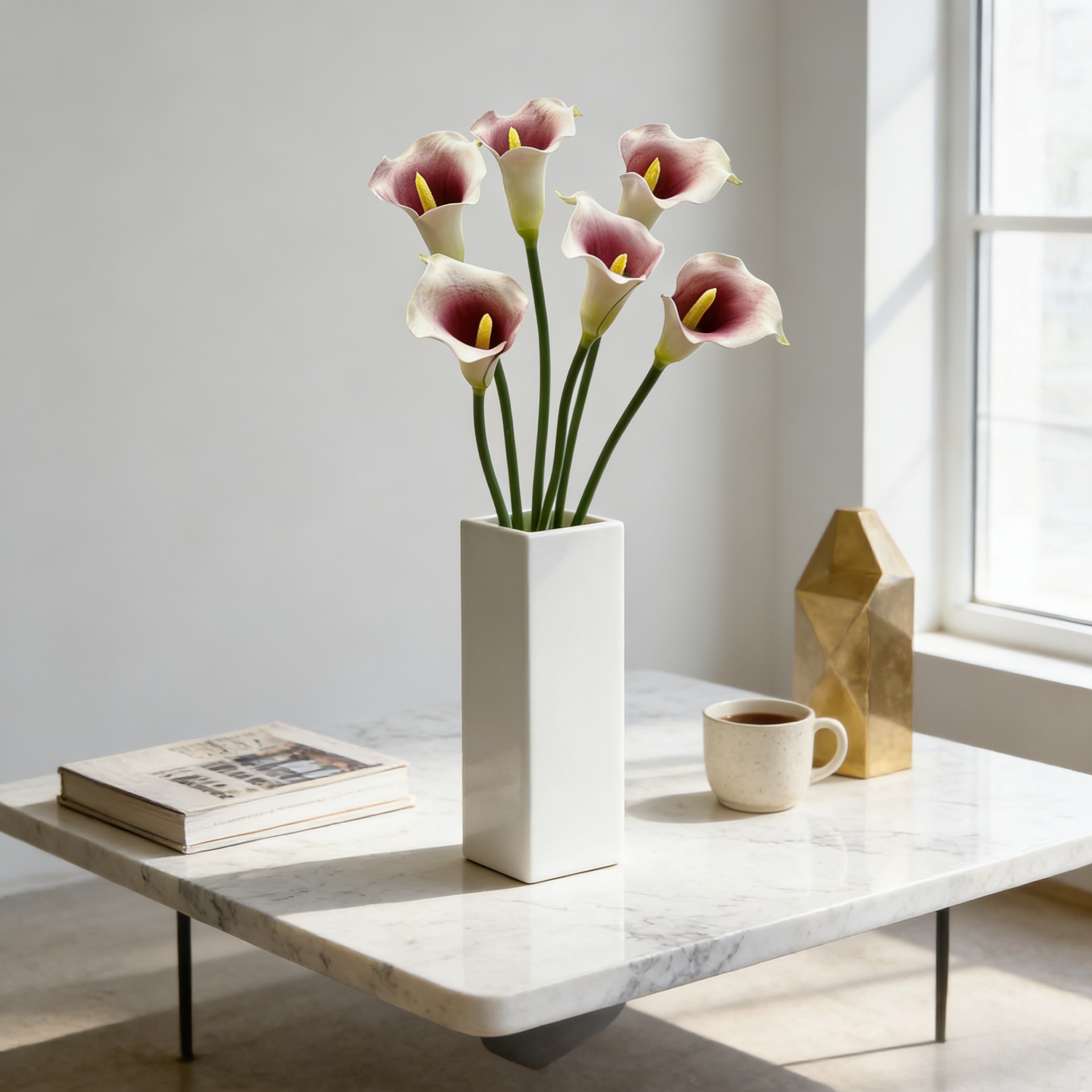 Florist Supply Bulk - 26인치 싱글 스템 크레센트 칼라 릴리