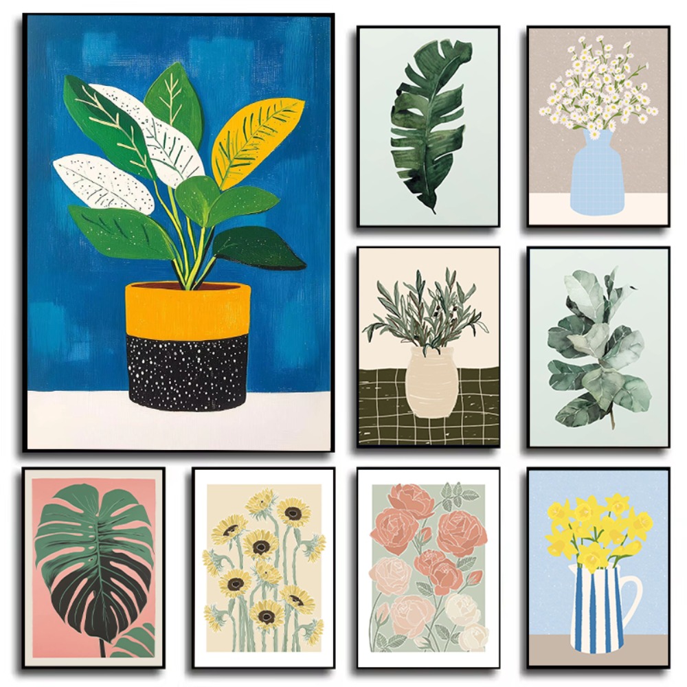 정원 꽃병 아트 포스터 꽃 식물 일러스트 인쇄 캔버스  - Florist Supply Vases 리뷰 및 가격