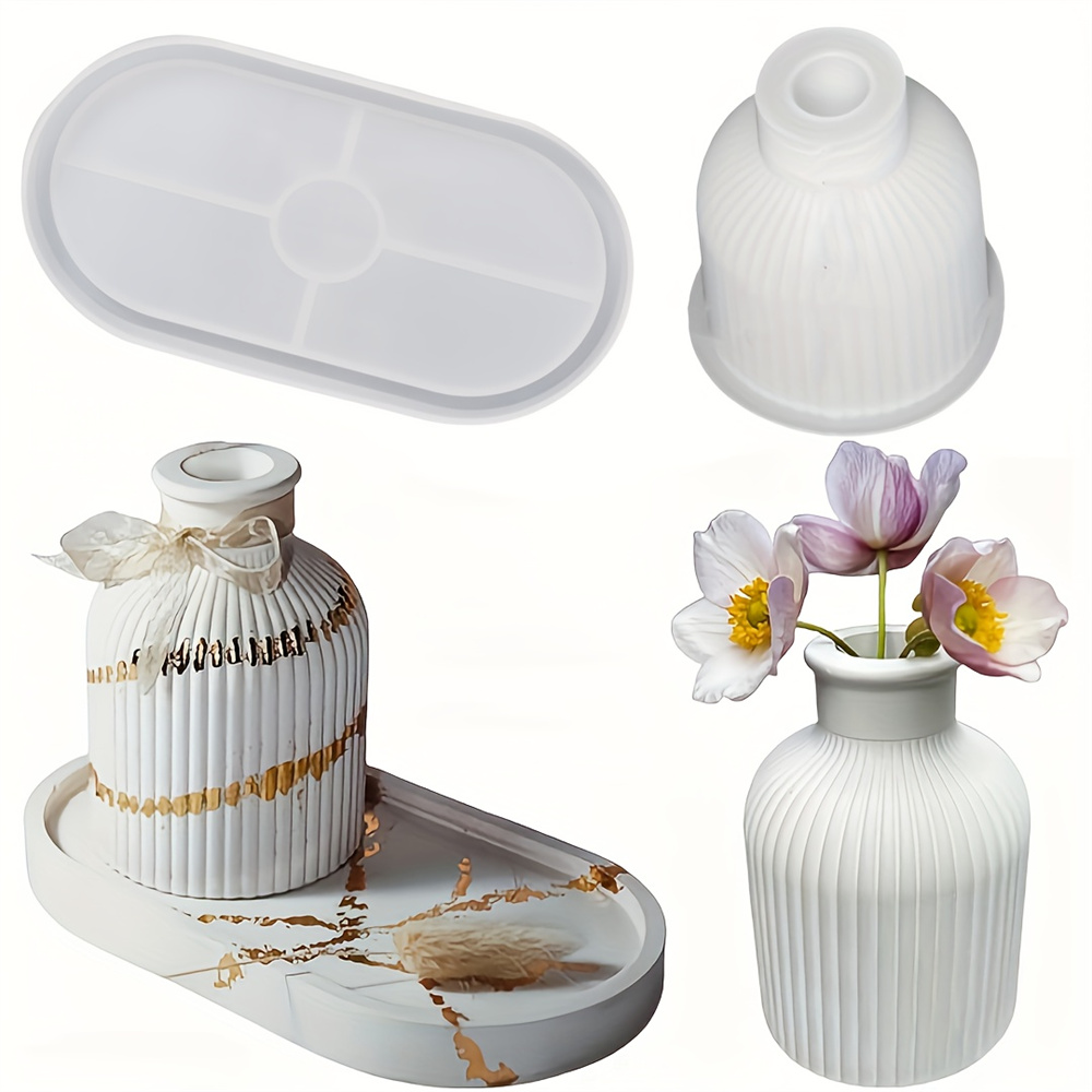 1/2pcs 꽃병 트레이 실리콘 몰드, 타원형 코스터  - Florist Supply Vases 리뷰 및 가격