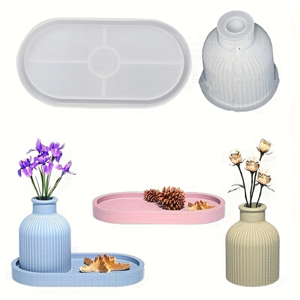 1/2pcs 꽃병 트레이 실리콘 몰드, 타원형 코스터  - Florist Supply Vases 리뷰 및 가격