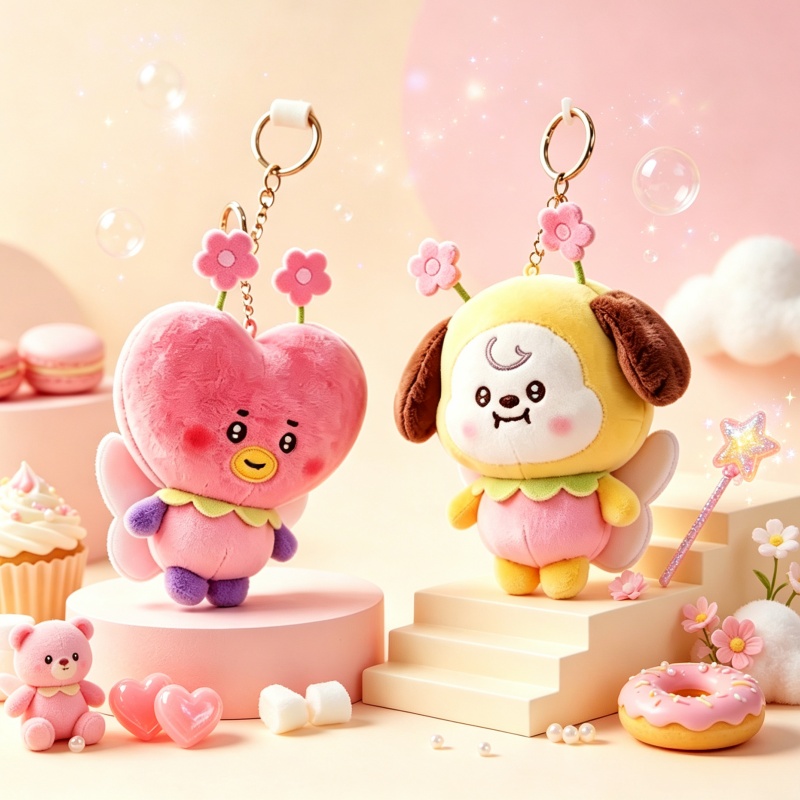 BT21 벚꽃 시리즈 봉제 인형 키링, 귀엽고 깜찍한  - Supply Florist 리뷰 및 가격