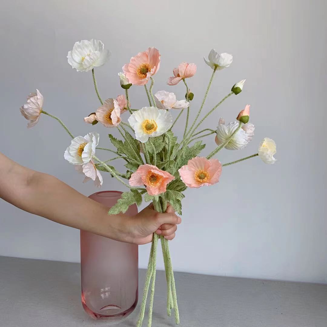 가짜 양귀비 실크 긴 스템 인공 꽃, 집들이 정원 테이 - Florist Supply Bulk 리뷰 및 가격