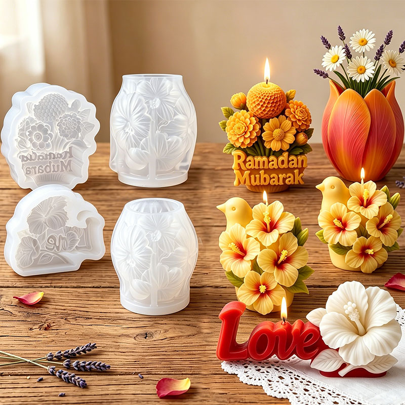 3D 꽃 양초 실리콘 몰드 (웨딩, 발렌타인데이, 히비 - Florist Supply Vases 리뷰 및 가격